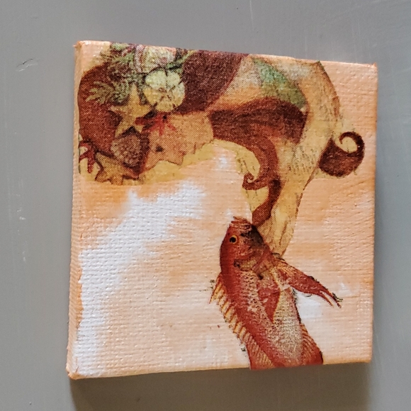 4 Handmade Original Collage Magnets OOAK - Picture 2 of 6